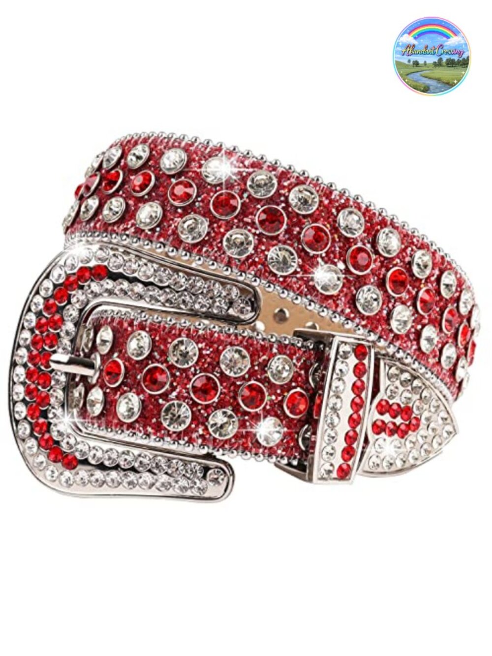 Rhinestone Belt Shining Diamond Studded Cowgirl Cowboy Punk Y2K Faux Leather